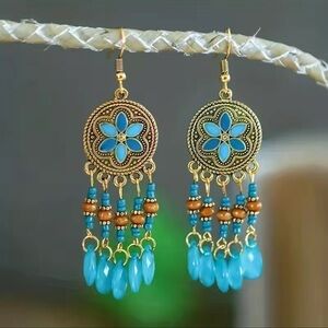 Dangle Earrings Colorful Bohemian Multicolor Bead Earrings